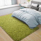 Floor Shaggy Fluffy Area Rug Modern Soft Shag Mat for Bedroom Living Room Green