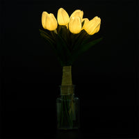 12Pcs Set Tulips Artificial Flowers LED Night Light White