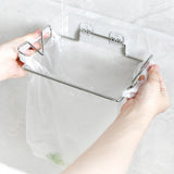 Set of 2 Pack Wall-Mounted Stainless Steel Trash Bag Holders Garbage Plastic Bags Racks