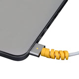 40 Pieces Cable Protector Spiral Phone Charge Cable Saver Yellow