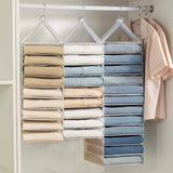 9 Grids Hanging Wardrobe Organizer Collapsible Closet Hanging Shelves