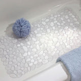 33 x 63cm Non-Slip Bath Mat Shower Mats PVC Bathroom Suction Floor Mat White