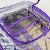 PVC Transparent Backpack Water-Resistant Clear Bookbag for Boys and Girls Purple
