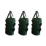 3 Pcs Reusable Durable Hanging Strawberry Grow Bag Green