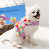 Pet Dog Harness with Leash Set-Large Purple