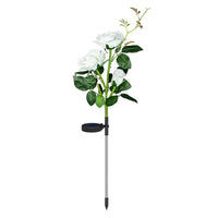 3LED 3Heads Solar Powered Garden Decorations Lights Simulation Rose Flower Decoration Lamp for Backyard Garden