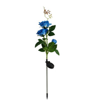 3LED 3Heads Solar Powered Garden Decorations Lights Simulation Rose Flower Decoration Lamp for Backyard Garden