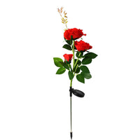 3LED 3Heads Solar Powered Garden Decorations Lights Simulation Rose Flower Decoration Lamp for Backyard Garden