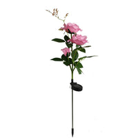 3LED 3Heads Solar Powered Garden Decorations Lights Simulation Rose Flower Decoration Lamp for Backyard Garden