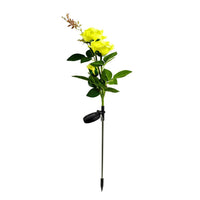 3LED 3Heads Solar Powered Garden Decorations Lights Simulation Rose Flower Decoration Lamp for Backyard Garden