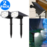 2 Pack 20 LEDs IP65 Waterproof Solar Powered Landscape Spotlights for Yard Garden Driveway Porch Walkway Pool Patio
