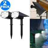 2 Pack 20 LEDs IP65 Waterproof Solar Powered Landscape Spotlights for Yard Garden Driveway Porch Walkway Pool Patio