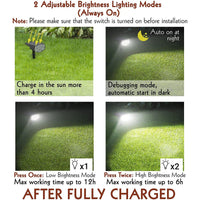 2 Pack 20 LEDs IP65 Waterproof Solar Powered Landscape Spotlights for Yard Garden Driveway Porch Walkway Pool Patio
