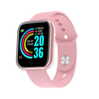 Y68 Water Resistant Smart Watch Sports Fitness Trackaer with Heart Rate Monitor for Men and Women Pink