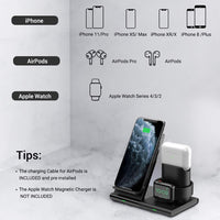 3 in 1 Qi Wireless Charger with Magnetic Stand for iPhone Apple Watch AirPods
