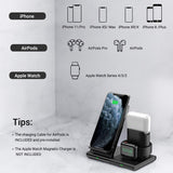 3 in 1 Qi Wireless Charger with Magnetic Stand for iPhone Apple Watch AirPods