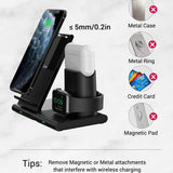 3 in 1 Qi Wireless Charger with Magnetic Stand for iPhone Apple Watch AirPods