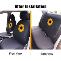12PCS Sunflower Printed Design Car Seat Cover Washable Protector Set