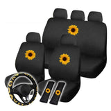 12PCS Sunflower Printed Design Car Seat Cover Washable Protector Set