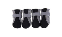 4-Pieces Pet Breathable Boots Black L