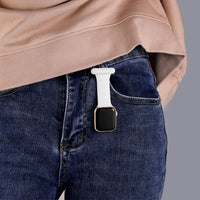 Silicone Replacement Watch Band Pin On Brooch Watch Band for Apple Watch 38mm 40mm Black and White