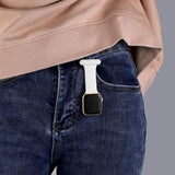 Silicone Replacement Watch Band Pin On Brooch Watch Band for Apple Watch 38mm 40mm Black and White