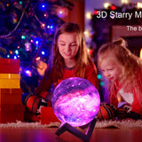 15CM 3D Galaxy Lunar Moon Lamp 16 Color Touch Remote Night Light Star
