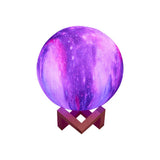 15CM 3D Galaxy Lunar Moon Lamp 16 Color Touch Remote Night Light Star