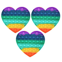 3 X Same Styles Rainbow Coloured Push pop Bubble Sensory Fidget Toys Stress Relievers Anxiety Relief Toys