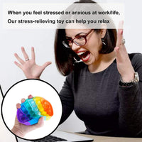 3 X Same Styles Rainbow Coloured Push pop Bubble Sensory Fidget Toys Stress Relievers Anxiety Relief Toys