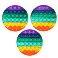 3 X Same Styles Rainbow Coloured Push pop Bubble Sensory Fidget Toys Stress Relievers Anxiety Relief Toys