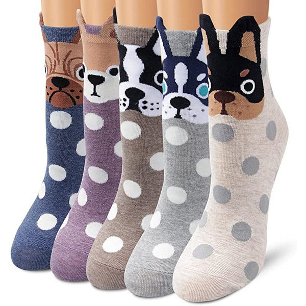 12 Pairs Women Cotton Socks - Bulldog