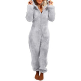 Women's Fleece Teddy Rompers One-Piece Pajamas Onesie Jumpsuit