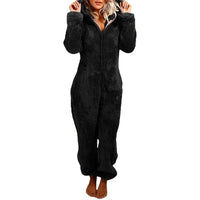 Women's Fleece Teddy Rompers One-Piece Pajamas Onesie Jumpsuit